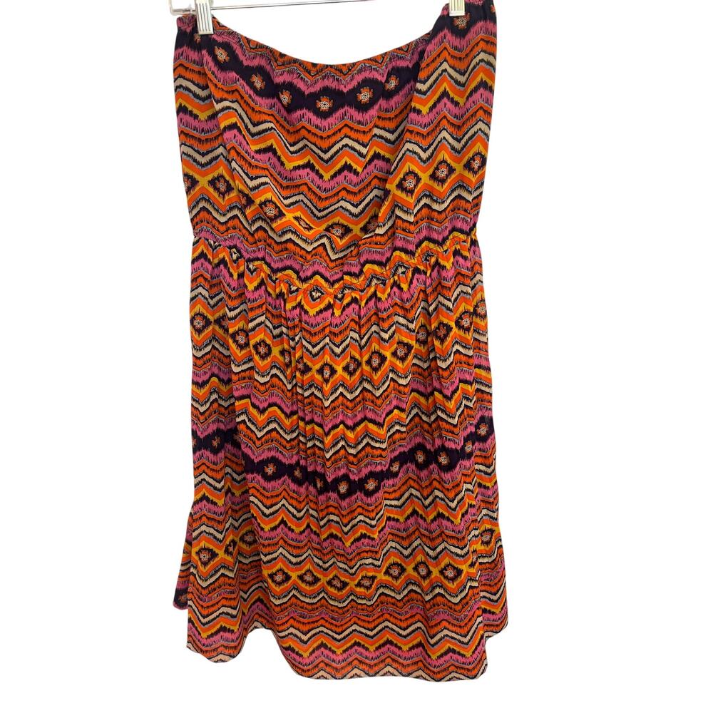Mystree Strapless Printed Dress Large